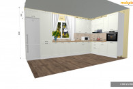 Kuchnia Stilo 455cm*230cm. Bealy MDF z blatem