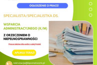 Specjalista ds. Wsparcia administracyjnego K/M